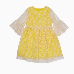 CHARABIA
Kids Yellow Floral Embroidered Lace Dress size 8